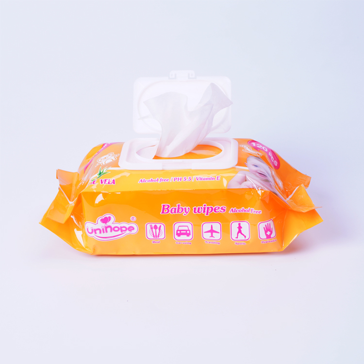 Wet Tissue 120Pcs QQ Baby Disposable Infant Baby Wet Paper Portable Skin Friendly Non Alcohol Wet-Wipes Tissue