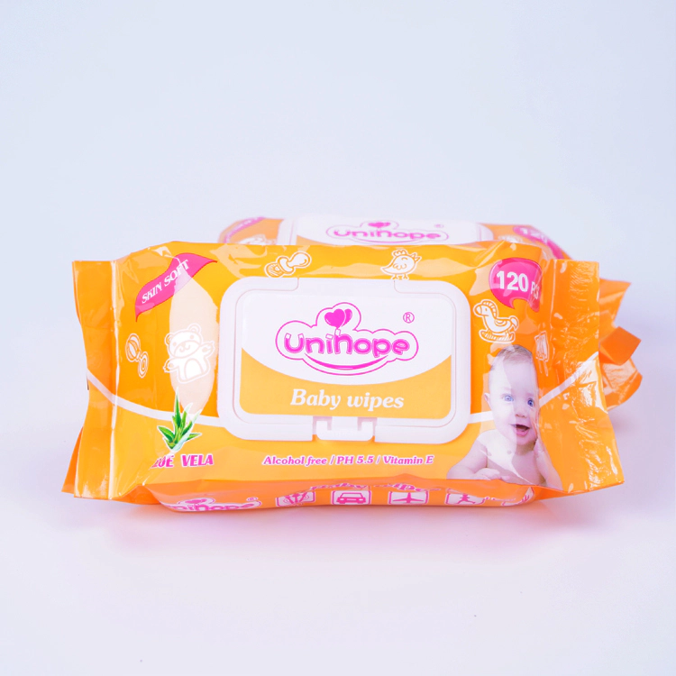 Whosale OEM Unihope Baby wet wipes Manufacturer with Aloe scent