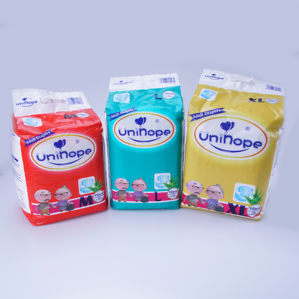 Unihope brand disposable good absorption Adult Diaper Leak Proof Diapers For Adults in stock