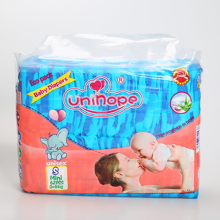 Unihope hight quality with good absorption and super soft disposable baby diapers in the stock