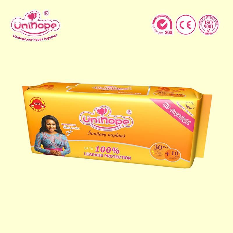 Unihope hight quality disposable sanitary pads wholesale price day and night used in stock