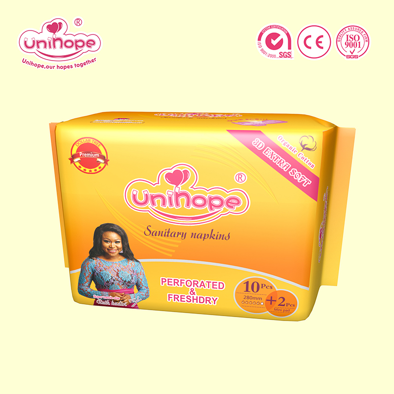 Unihope brand sanitary pads popular in African market