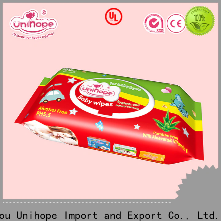 Unihope water baby wipes factory for baby store