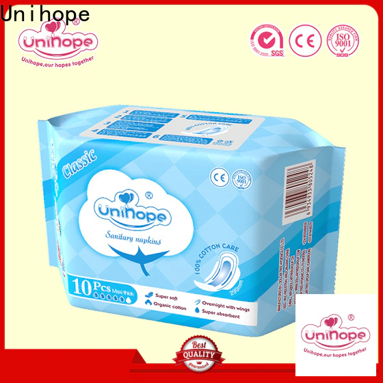 Unihope bamboo disposable sanitary pads Supply for ladies