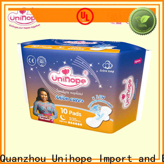 Unihope organic cotton sanitary pads factory for department store