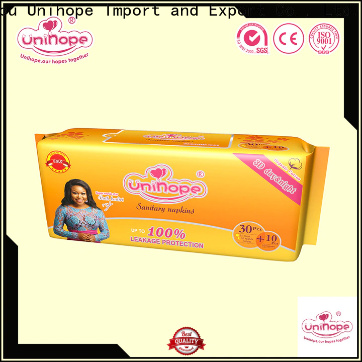 High-quality Unihope biodegradable sanitary pads manufacturers for department store