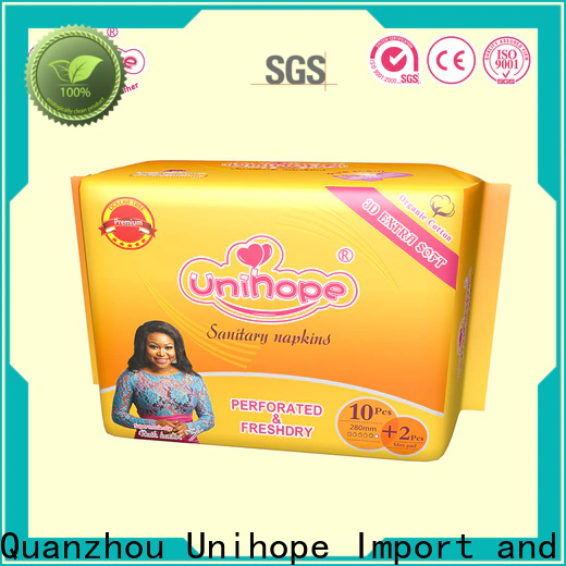 New Unihope biodegradable sanitary pads for business for department store