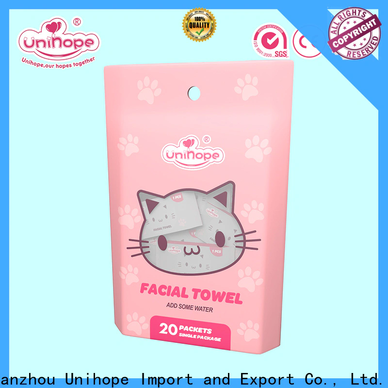 Unihope disposable cleaning face towel brand for travelling