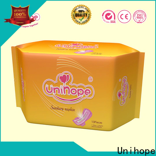 Unihope chemical free sanitary pads manufacturers for department store