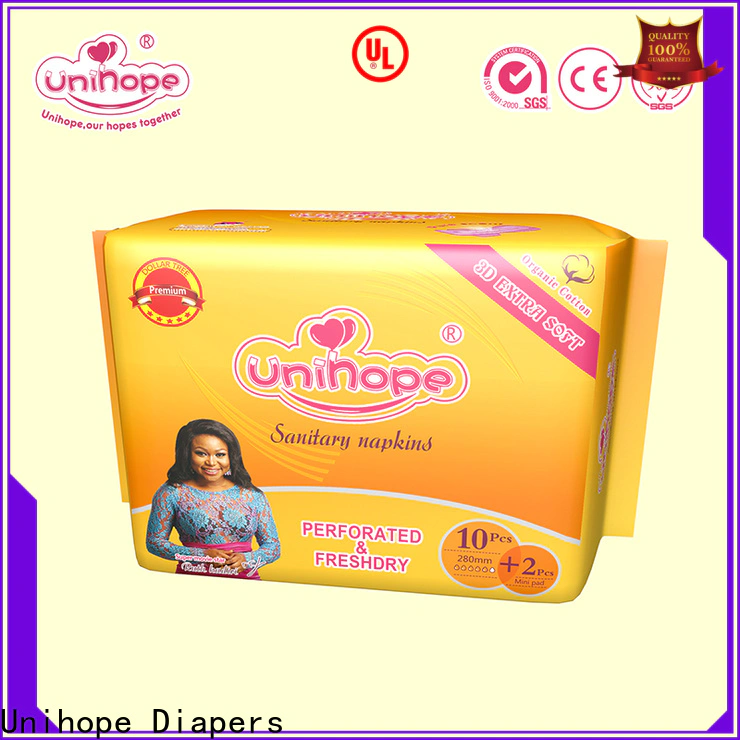 Unihope biodegradable sanitary pads dealer for department store