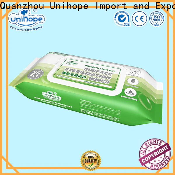 Unihope alcohol based wet wipes manufacturers for supermarket