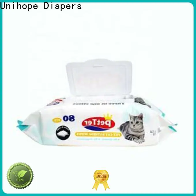 High-quality Unihope malacetic wet wipes for dogs Suppliers for dog cleaning