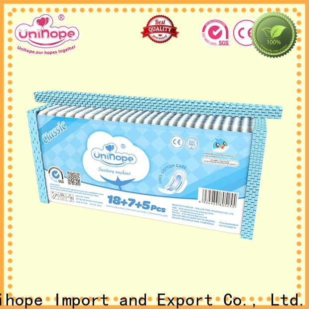 Unihope natural sanitary pads Supply for women