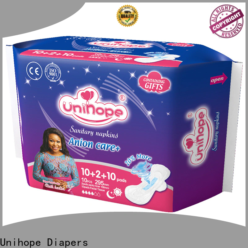 Unihope News cotton sanitary pads Supply for ladies