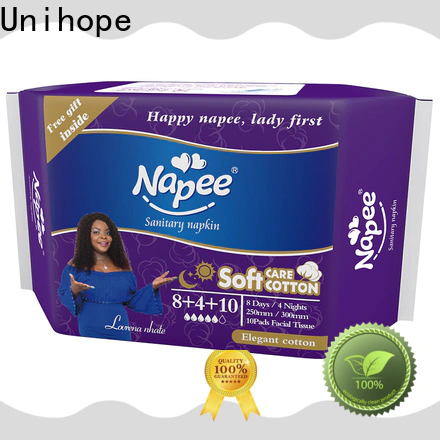 Unihope biodegradable sanitary pads Supply for department store