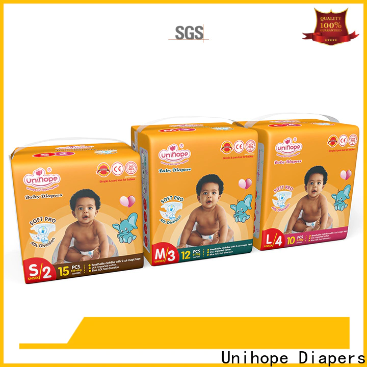 Unihope chemical free diapers factory for department store