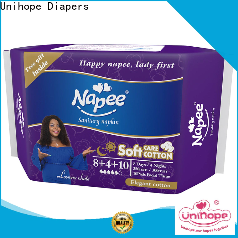 Unihope eco friendly sanitary pads Supply for women