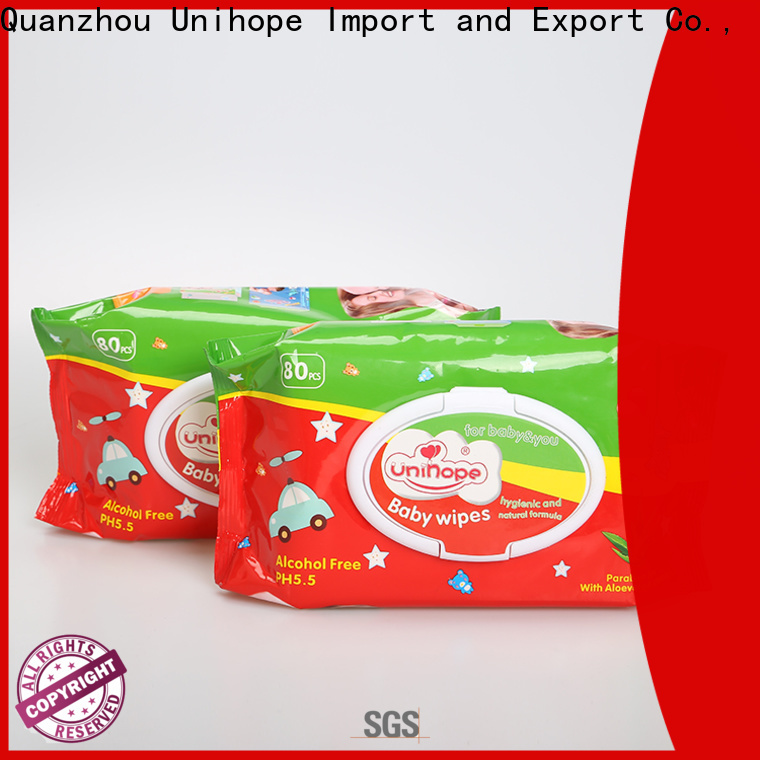 Unihope Wholesale water baby wipes Supply for department store
