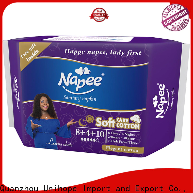 Unihope cotton sanitary pads Supply for ladies