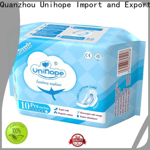Unihope cotton sanitary pads manufacturers for ladies