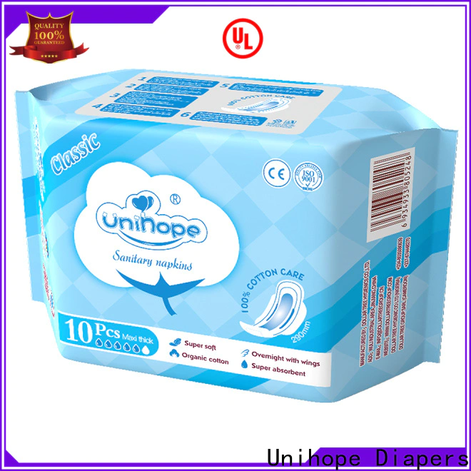 Unihope Latest eco friendly sanitary pads Suppliers for women