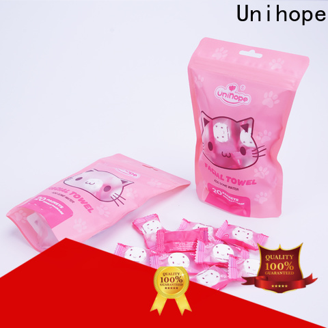 Unihope High-quality compressed facial towel manufacturers for travelling