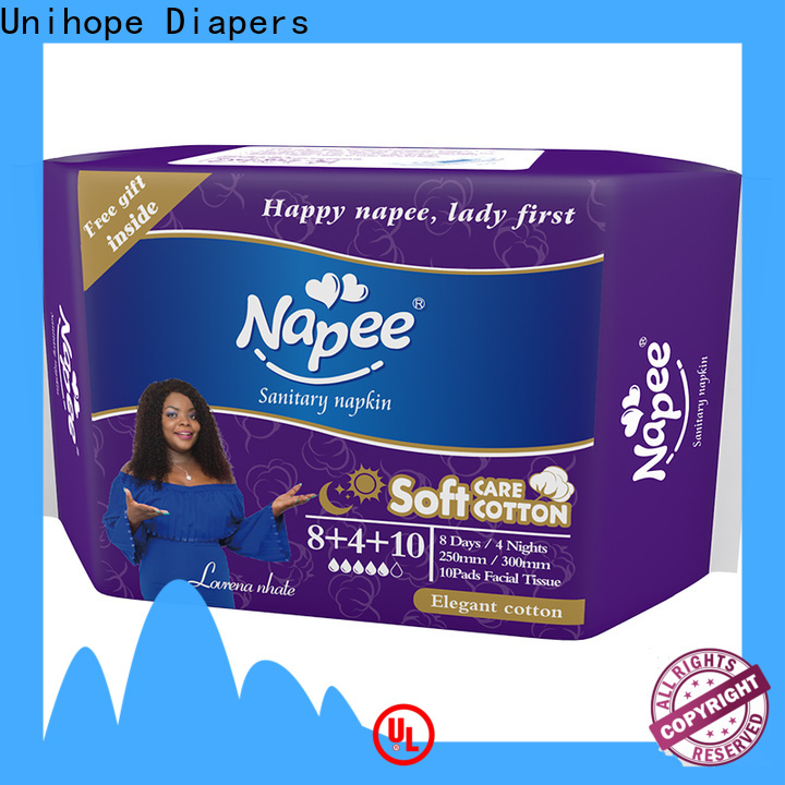 Unihope cotton sanitary pads manufacturers for department store