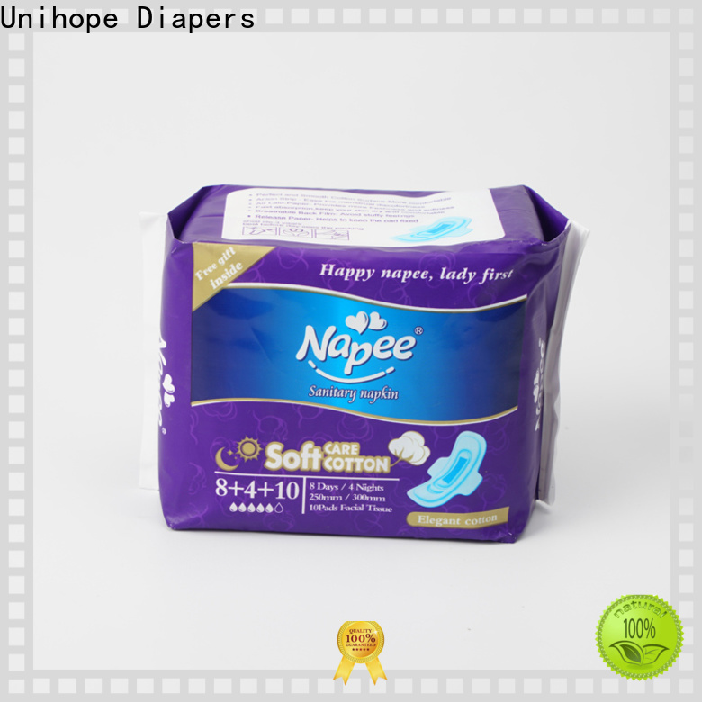Unihope eco friendly sanitary pads manufacturers for ladies