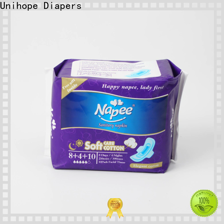 Unihope eco friendly sanitary pads manufacturers for ladies