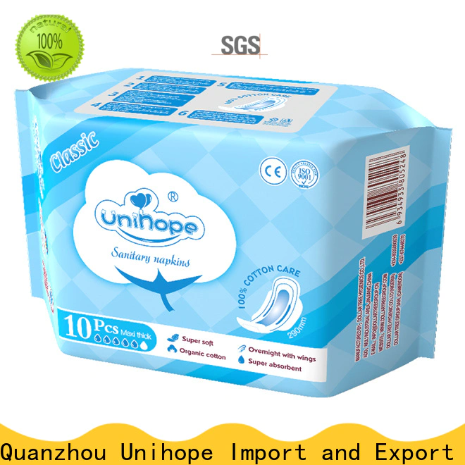 Unihope Best cotton sanitary pads Suppliers for department store