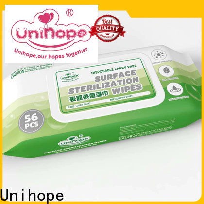 Unihope Bulk buy Unihope alcohol based wet wipes factory for cleaning