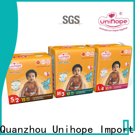 Unihope eco friendly disposable diapers dealer for baby store