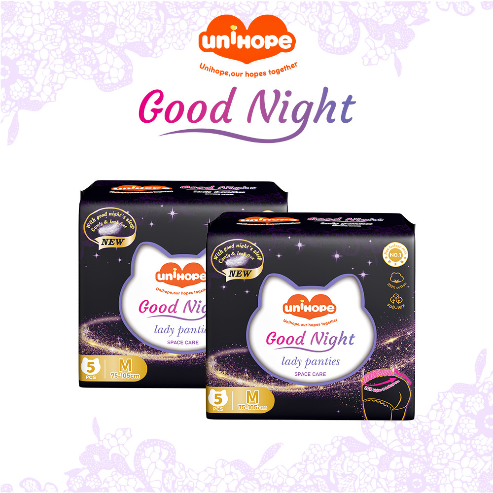 Disposable lady menstrual panties Unihope whole night use sanitary pants factory direct sell distribution welcomed